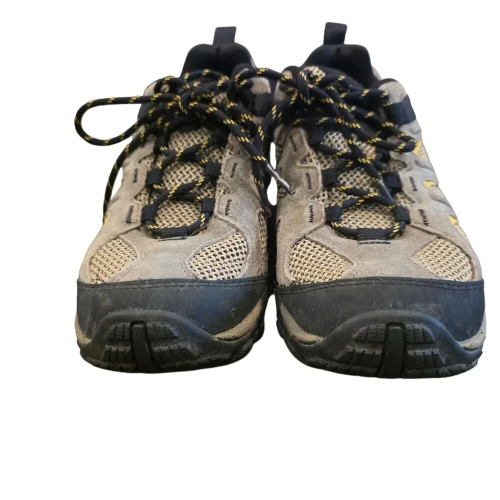 Merrell J31281 Men's Size 8 Hiking Trail Shoes Gray Yellow Mesh Leather Air...